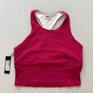 NWT Soul by Soulcycle | Jas Crop Ribbed Tank | Pink Racerback Tank Top XL